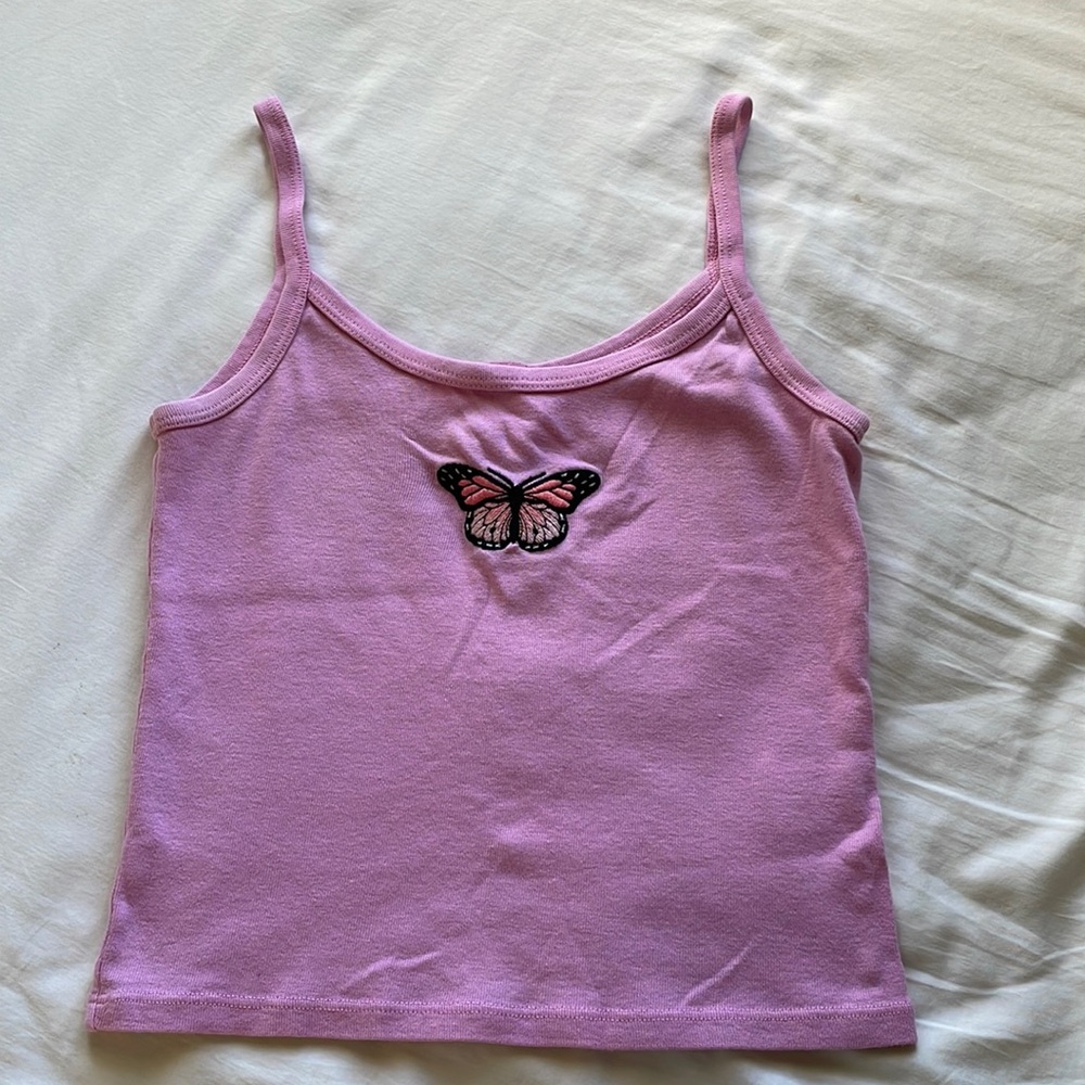 Pink Butterfly Tank Top